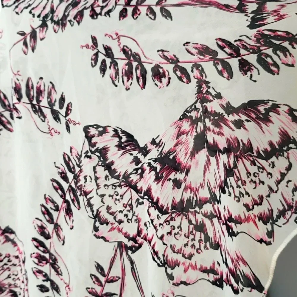 Floral Print Women's Scarf - Pink and White